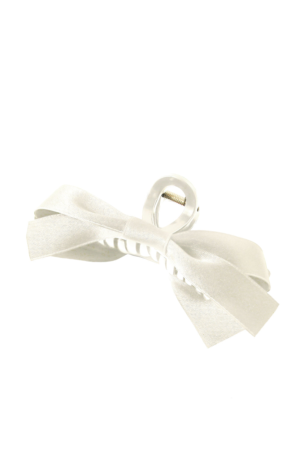 Solid Color Ribbon Bow Decor Hair Clip