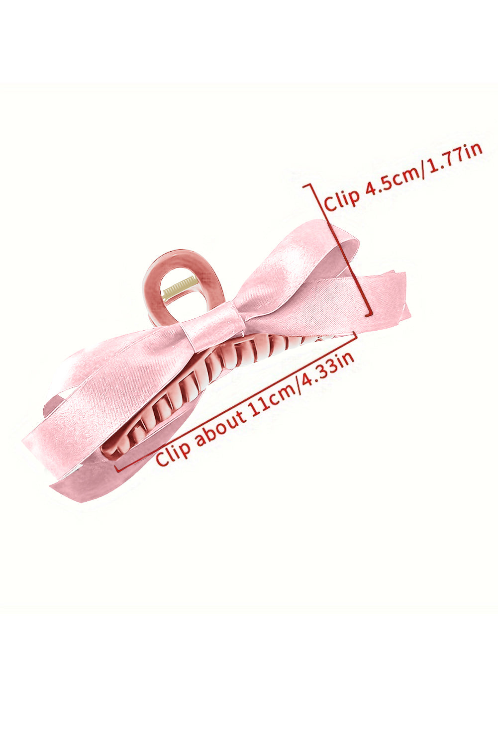 Solid Color Ribbon Bow Decor Hair Clip