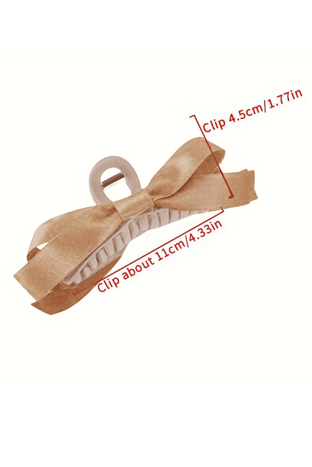 Solid Color Ribbon Bow Decor Hair Clip