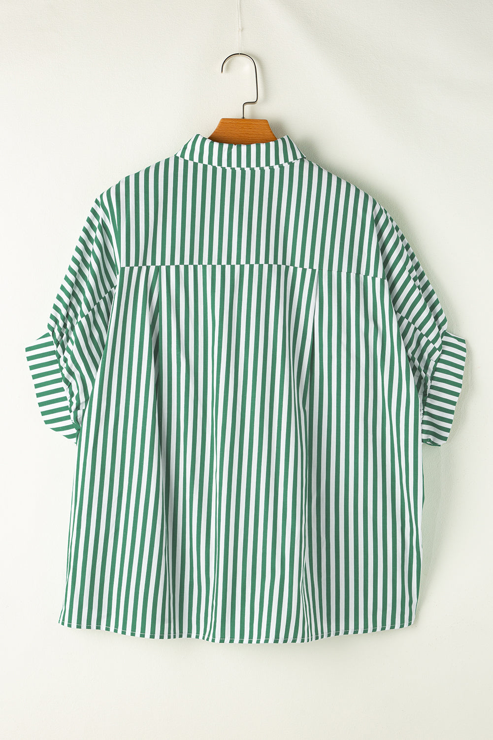 Sky Blue Stripe Dolman Sleeve Oversized Blouse