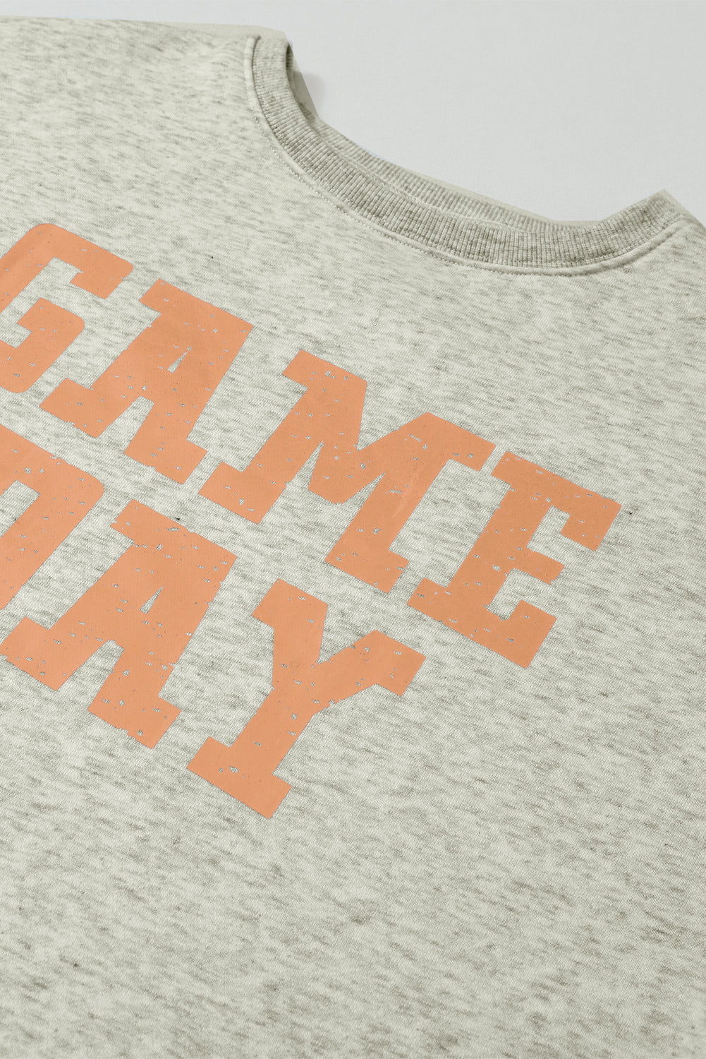 Black Lettering Game Day Print Star Sleeve Sweatshirt