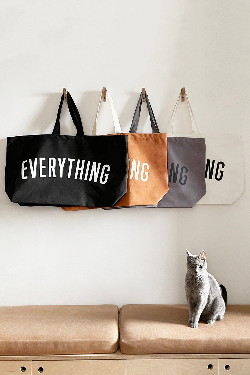 White EVERYTHING Large Canvas Tote Bag