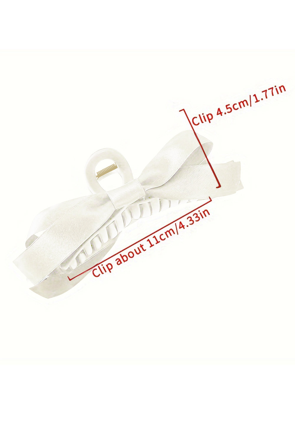 Solid Color Ribbon Bow Decor Hair Clip